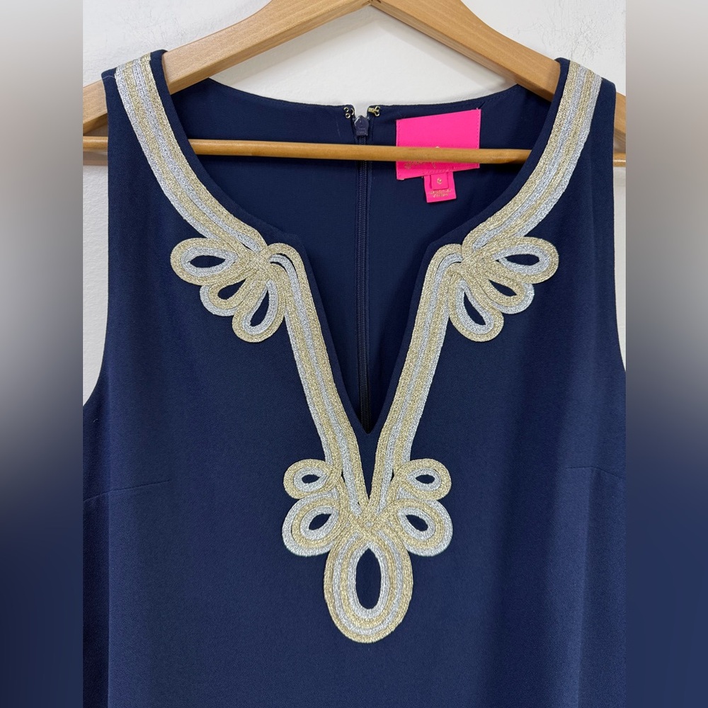 Lilly Pulitzer Cherlyn Soft Shift dress in True Navy size 8 - Picture 8 of 9